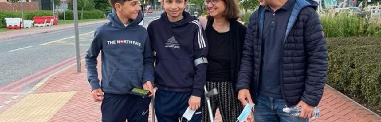 Daniel and family L-R Sami, Daniel, Balsam, Iyad