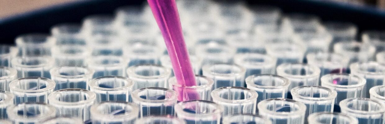 Research lab test tubes.