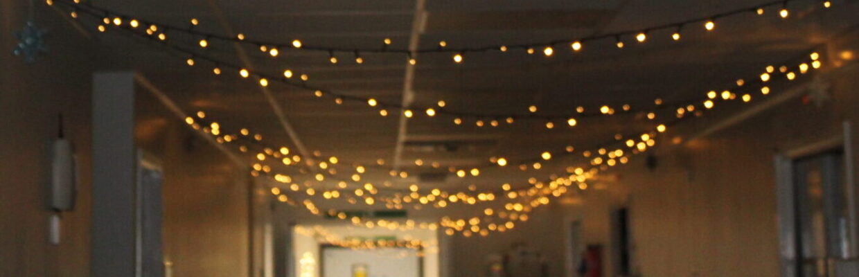 Festive lights in a ward